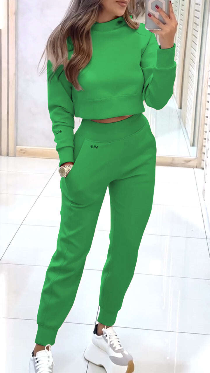 Camisola casual feminina com gola alta e mangas compridas, para outono e inverno