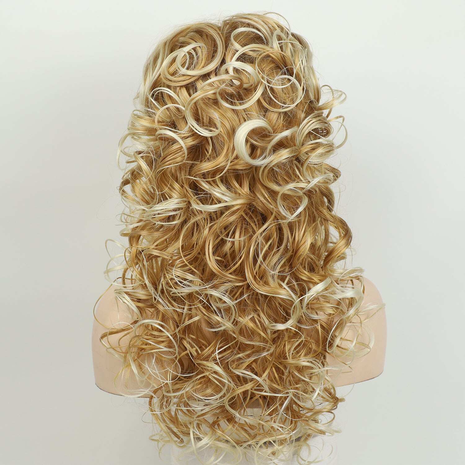 Perucas longas onduladas marrons para mulheres com parte lateral