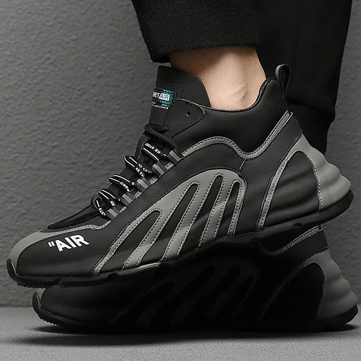 Męskie skórzane sneakersy z nadrukiem zebry