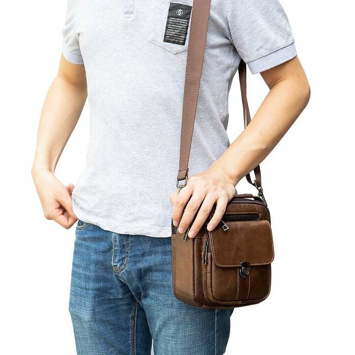 Męska torba wycieczkowa z prawdziwej skóry Crossbody torba na ramię Vicochic