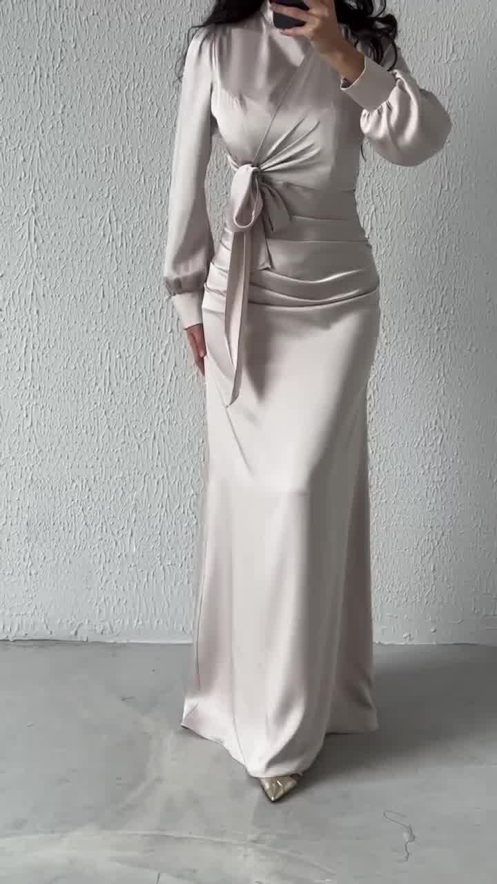Nova primavera e verão vestido com cintura emagrecimento vestido de cintura alta temperamento saia para mulher