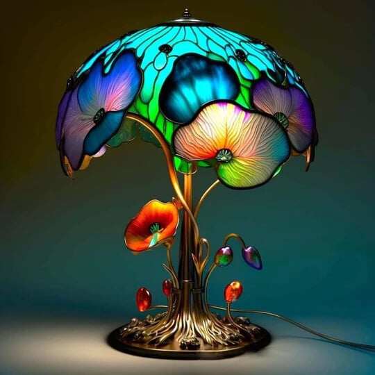 🔥Último dia com 49% de desconto🔥Candeeiro de mesa da série Vitral Plant