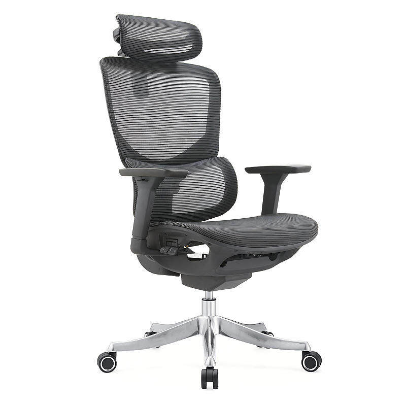 2025 Cheap Price Adjustable Skin Friendly Nylon Fabric Headrest Mesh Office Chair with Silent Wheel