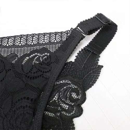 Безжичен сутиен с предно затваряне с бродерия на рози