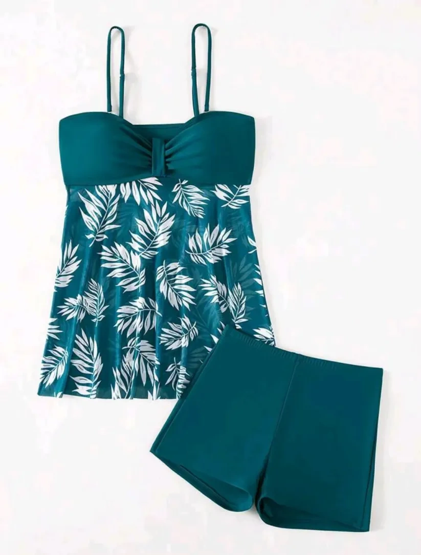 【Buy One Get One Free】👙 Women's skirt-style mesh print swimsuit