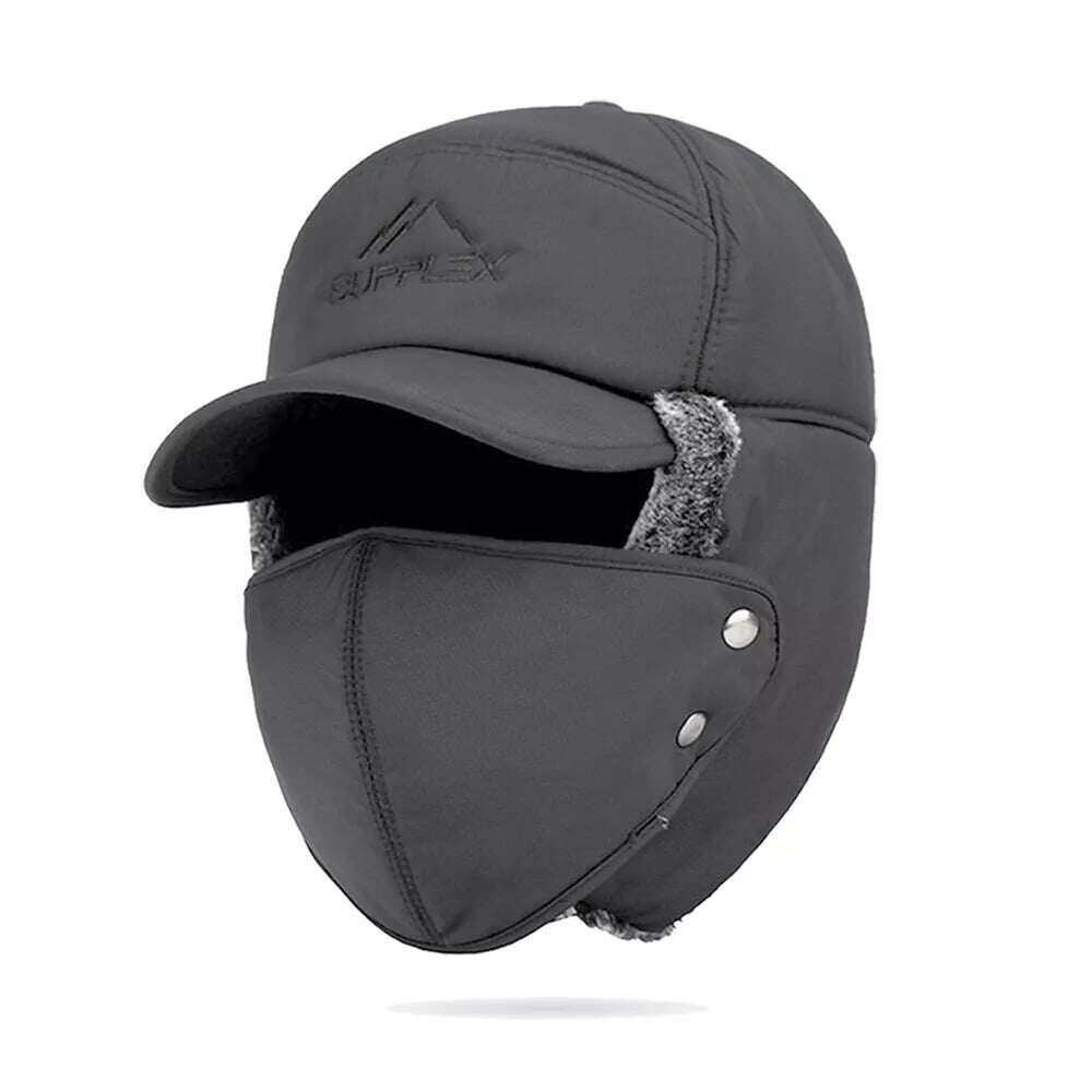 🧢❄️Férfi téli fülkalap csapdázó arcmaszk szőrme repülő repülő hőmeleg hó sísapka