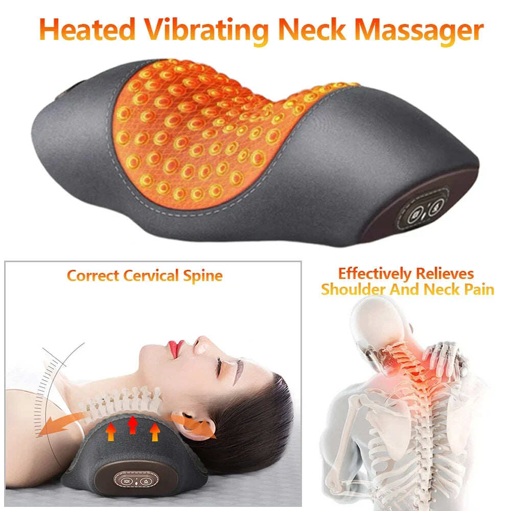 Almofada cervical massageadora elétrica de pescoço 3 velocidades