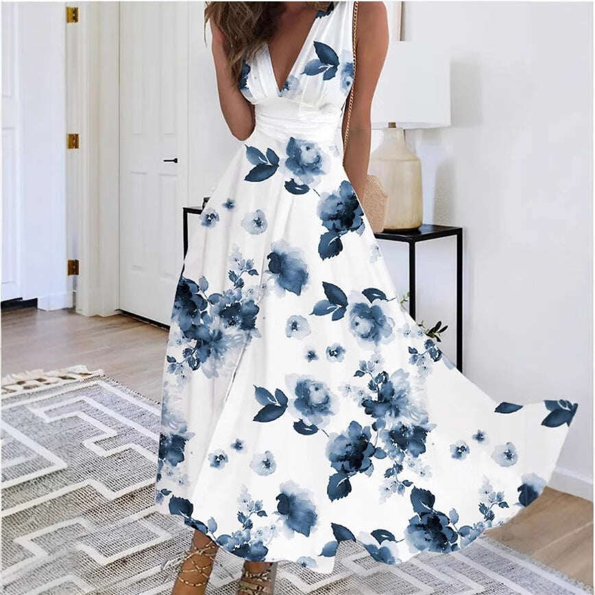 Vestido elegante feminino sem mangas