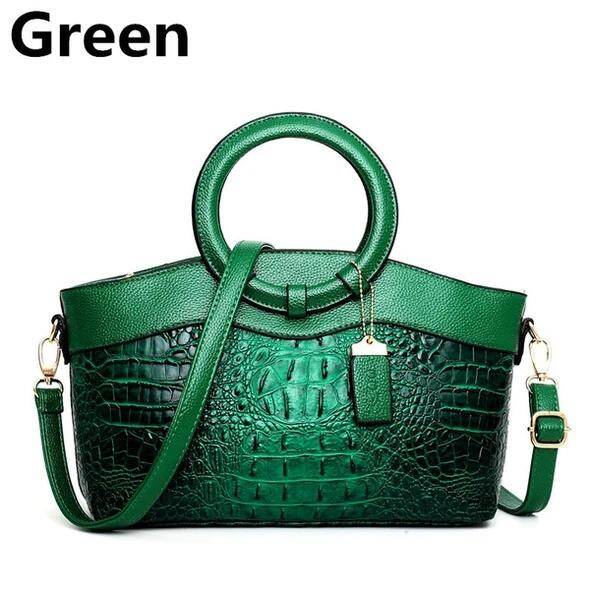 Bolsa De Couro Com Padrão De Crocodilo Em Estilo Retro