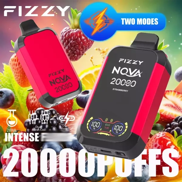 Fizzy Nova 20000 Puffs Dual Mesh LCD Screen Rechargeable Disposable Vapes Random Option (fast delivery)_8