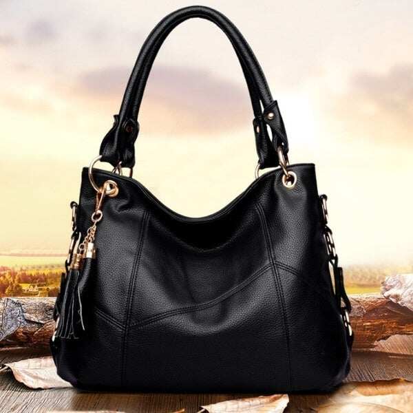 Nova bolsa de ombro de couro PU de grande capacidade