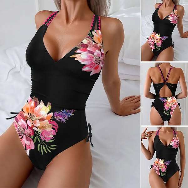 One-piece swimsuit with bra