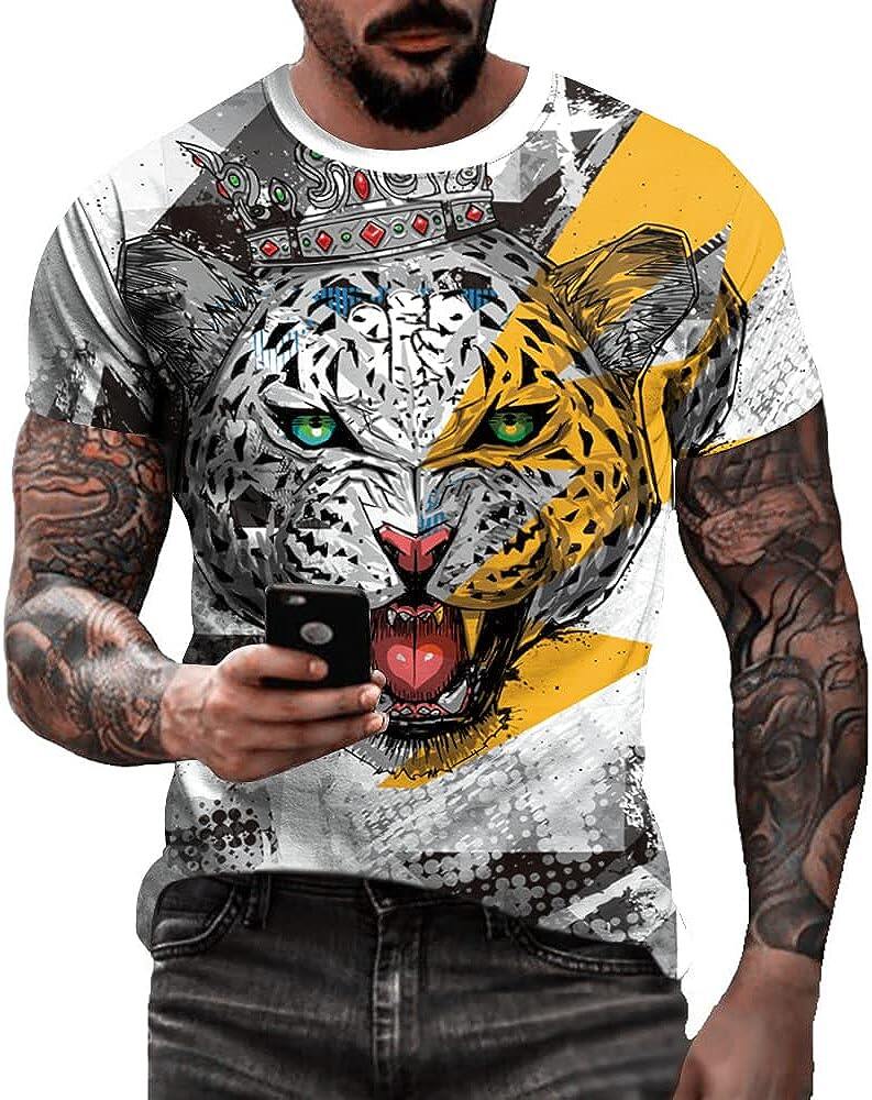 Men's 3D Print Skull T-Shirt 3D Creative Print Short Sleeve T-Shirt Casual Round Neck Novelty Street Fashion Tees Shirt