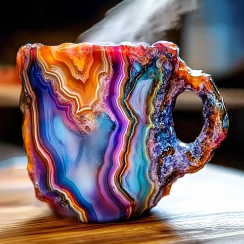 (💐Promocja wiosenna💐) ✨️2025 Nowe kubki do kawy z kryształkami mineralnymi☕