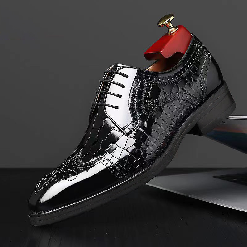 brogue dombornyomott oxford cipő férfi bőrcipő