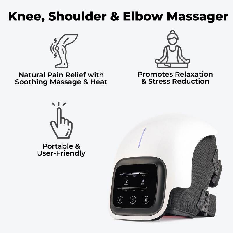 Massageador infravermelho de joelho ThermaPro ™, alívio avançado da dor, terapia térmica, intensidade ajustável para recuperação e relaxamento