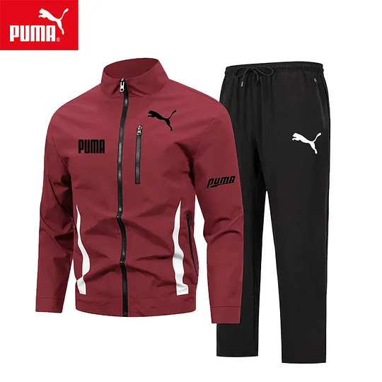 PUMA® 2025 NOVO CONJUNTO DE JAQUETA E CALÇA DE TREINO DE DUAS PEÇAS MASCULINO