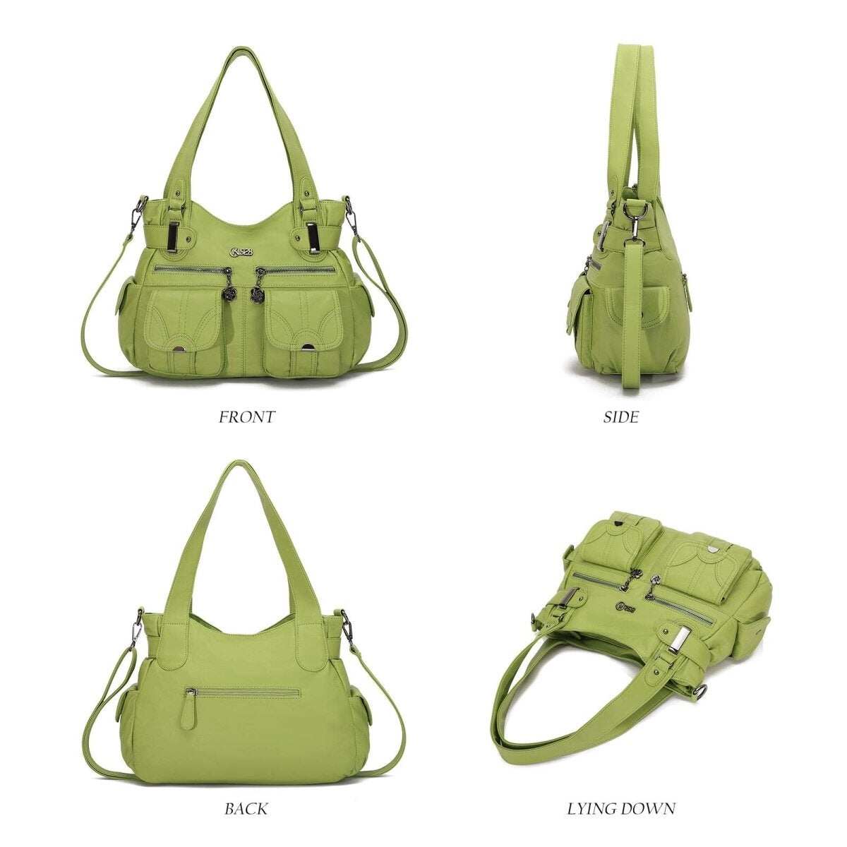 Bolsa de couro premium com muitos bolsos