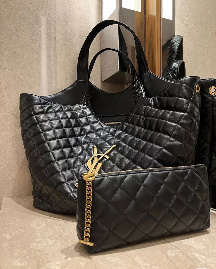 Bolsa tote de pele de carneiro YSL icare