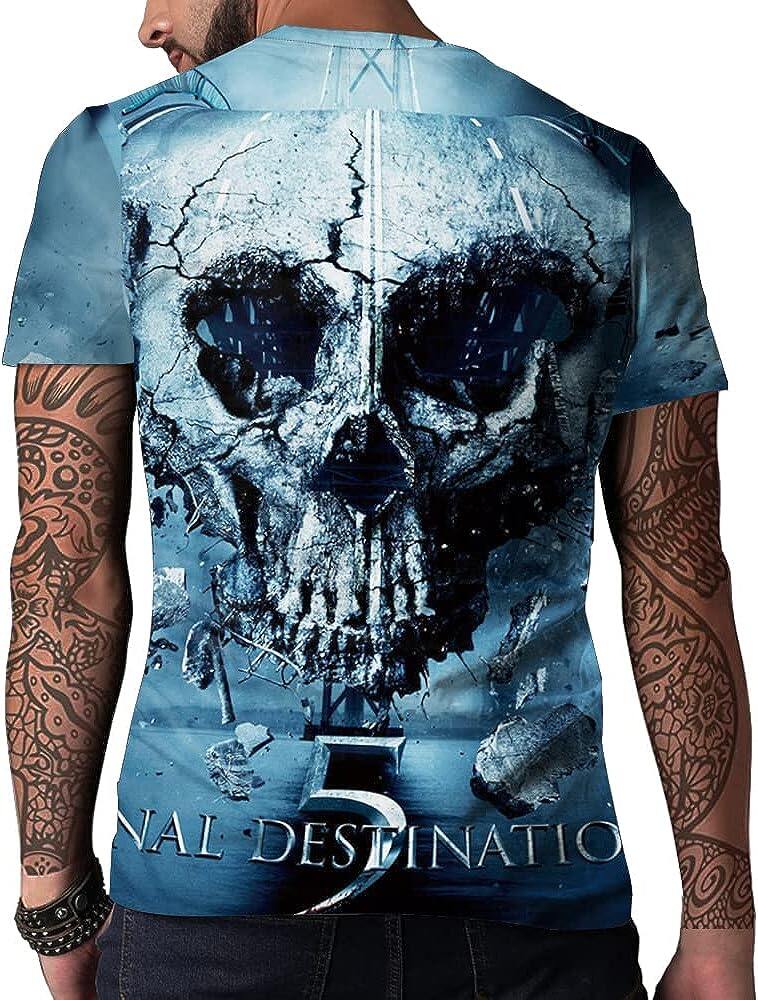 Men's 3D Print Skull T-Shirt 3D Creative Print Short Sleeve T-Shirt Casual Round Neck Novelty Street Fashion Tees Shirt