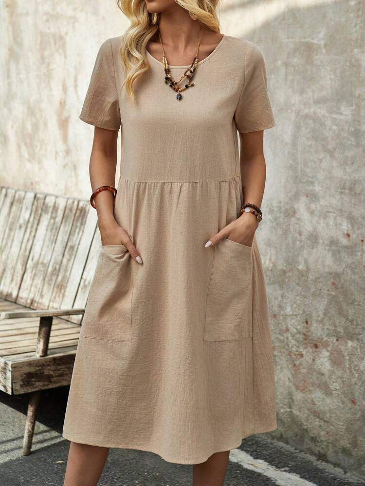 2024 novo vestido casual confortável de algodão e linho