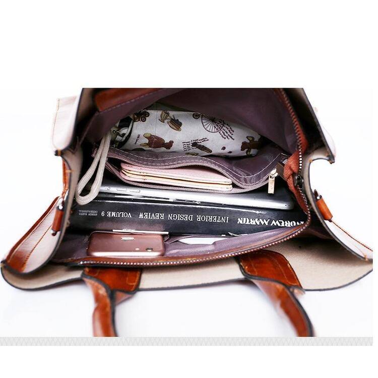 🔥 ДАМСКА МОДНА ЧАНТА/РАНИЦА/ПОРТФЕЙЛ С ГОЛЯМ КАПАЦИТЕТ (КОМПЛЕКТ ОТ 3)