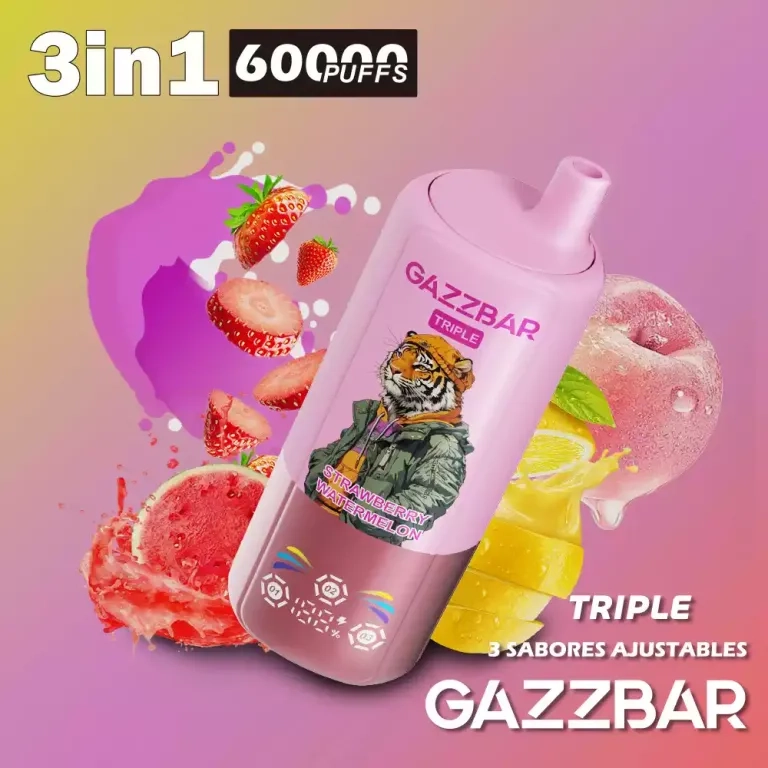 GAZZ BAR TRIPLE 60000 Puffs disposable vape Pineapple Coconut • Strawberry Banana • Blue Razz