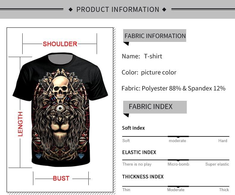 Men's 3D Print Skull T-Shirt 3D Creative Print Short Sleeve T-Shirt Casual Round Neck Novelty Street Fashion Tees Shirt