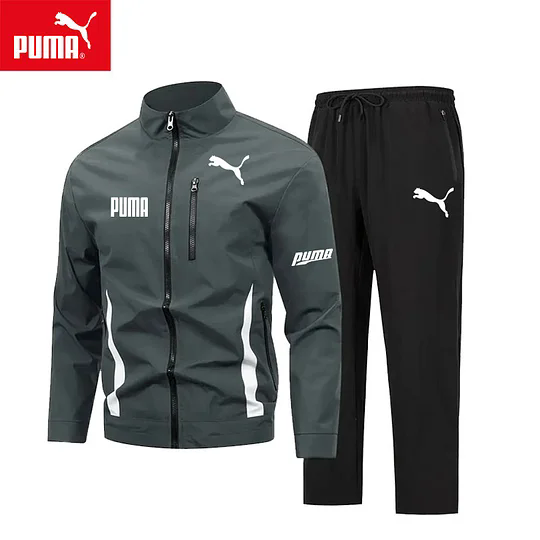 PUMA® 2025 NOVO CONJUNTO DE DUAS PEÇAS DE FATO DE TREINO PARA HOMEM, CASACO E CALÇAS