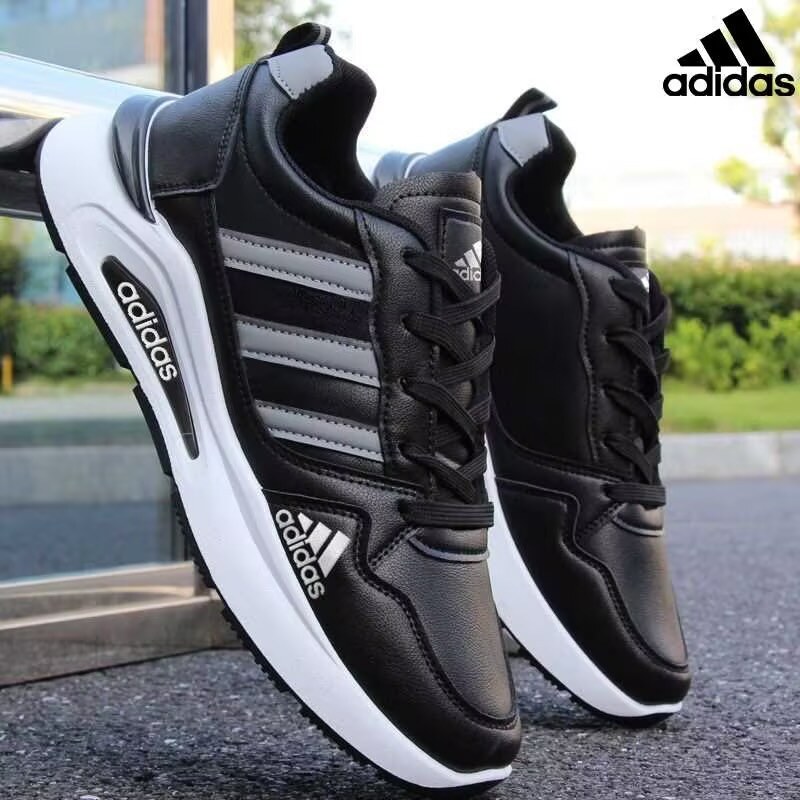 Sapatos de couro impermeáveis ​​Adidas®2024 masculinos