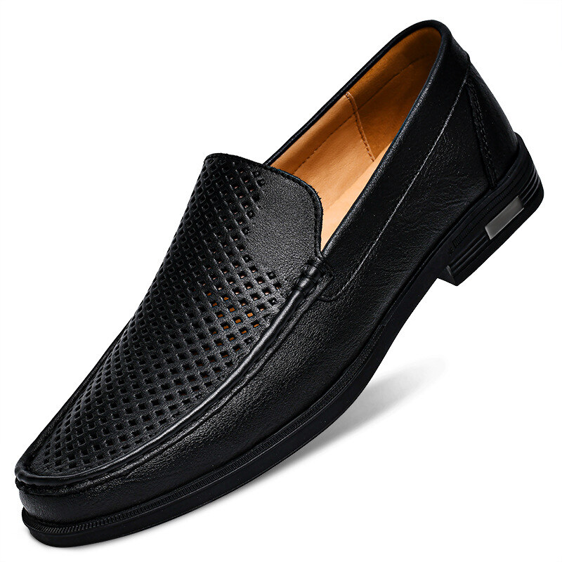 Mocassins masculinos de couro legítimo italiano