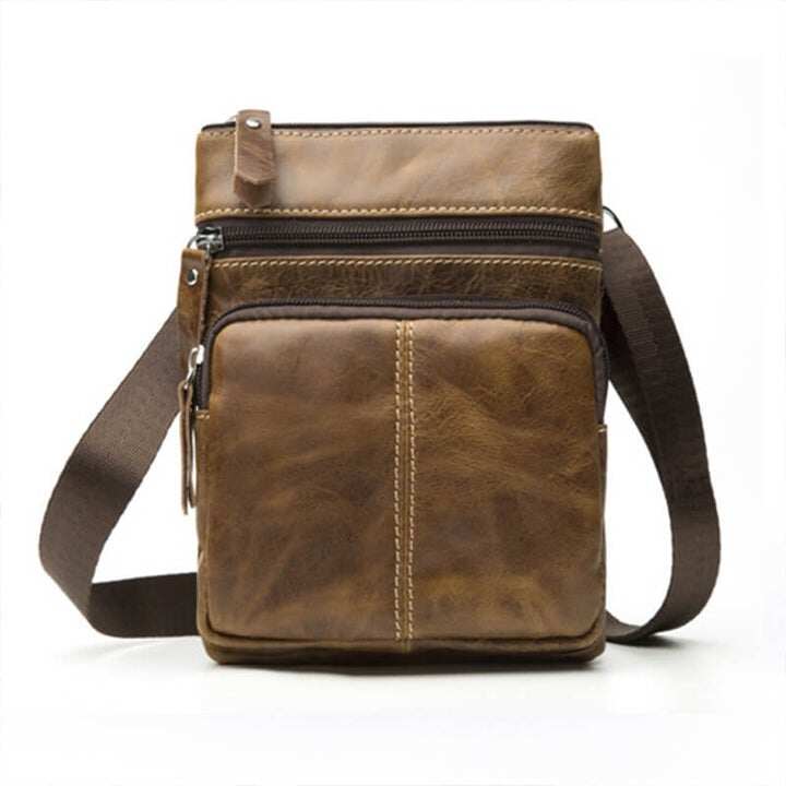 Męska skórzana mała torba listonoszka Crossbody