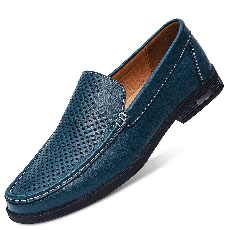 Mocassins masculinos de couro legítimo italiano