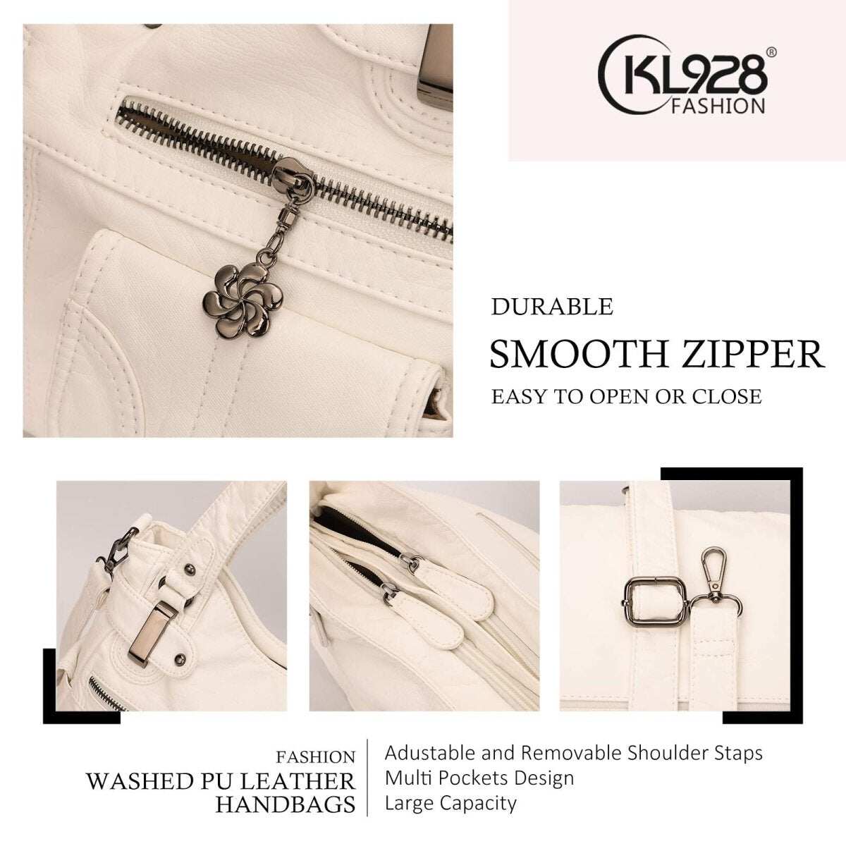 Bolsa de couro premium com muitos bolsos