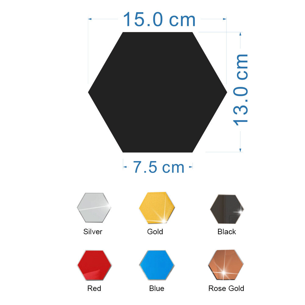 Adesivos de parede espelhados acrílicos hexagonais tridimensionais DIY adesivos de parede autoadesivos decoração de casa adesivos de parede de fundo