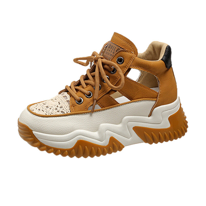2024 verão novo estilo malha alta superior oco respirável sapatos femininos