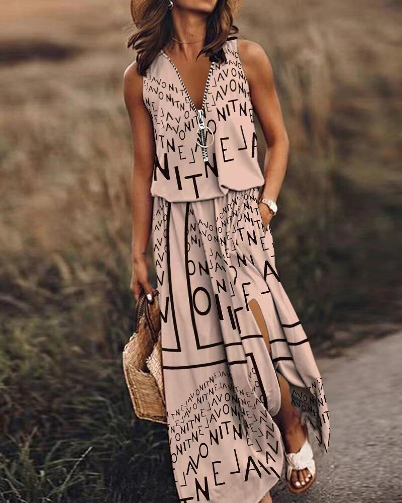 💞[S-5XL] Novo vestido estampado da moda feminina de 2024