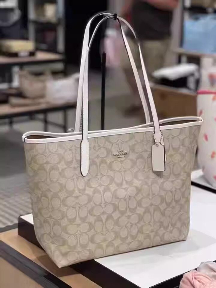 [Tax-free shopping]Coach/Coach women's bag tote bag single-sided magnetic buckle tote one-shoulder handbag shopping bag