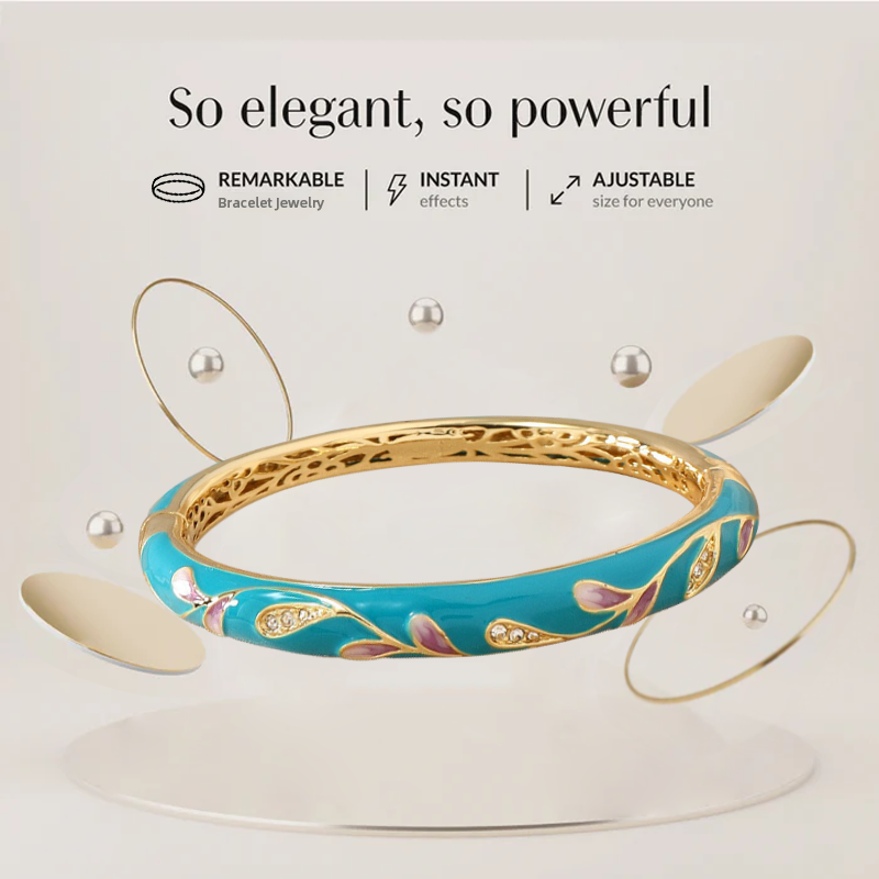 Pulseira magnética de esmalte Cloisonné de neodímio ouro titânio CZTICLE™