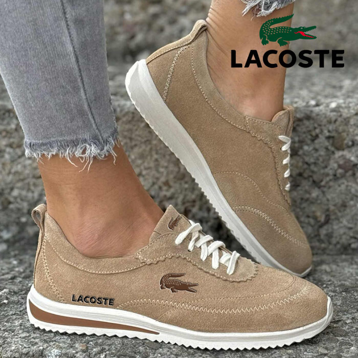 LACOSTE Light lace-up espadrilles Chocolate Brown natural leather