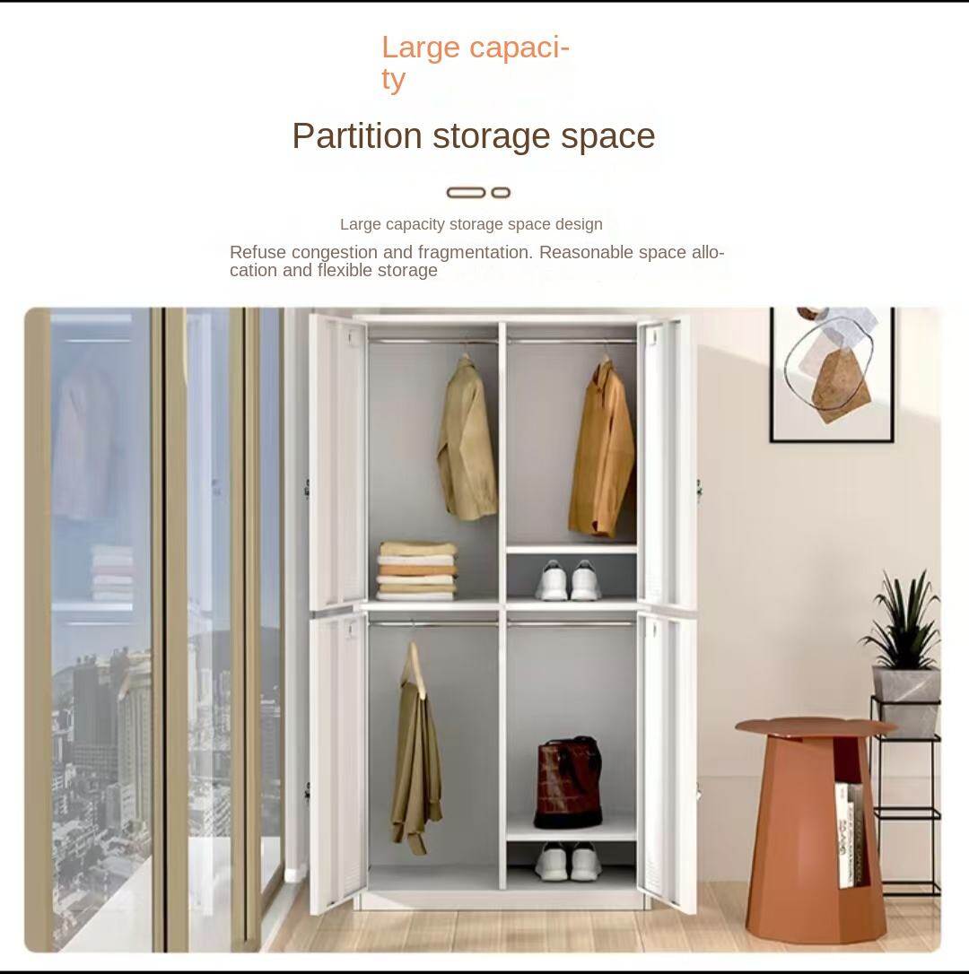 Factory Modern Luxury Design Two Floors Four Doors Large Capacity Moisture Proof Vents Wardrobe