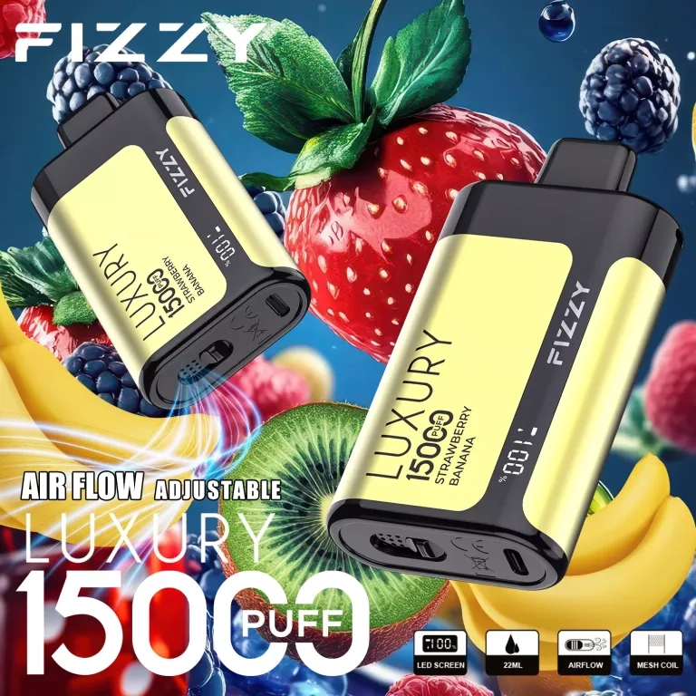Fizzy Luxury 15000 Puffs LCD Screen Rechargeable Disposable Vapes Pink Lemonade