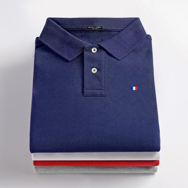 Camisa polo masculina manga curta com absorção de umidade e elasticidade com secagem rápida + proteção UV