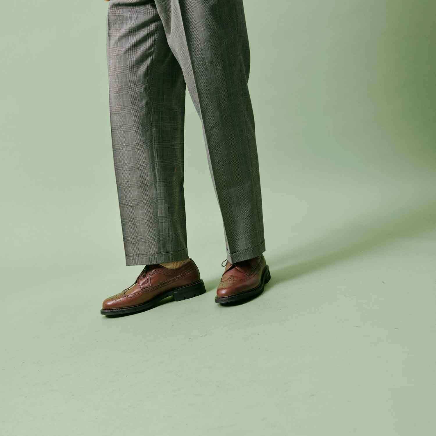 Brogues - Sapatos derby de couro granulado tricolor