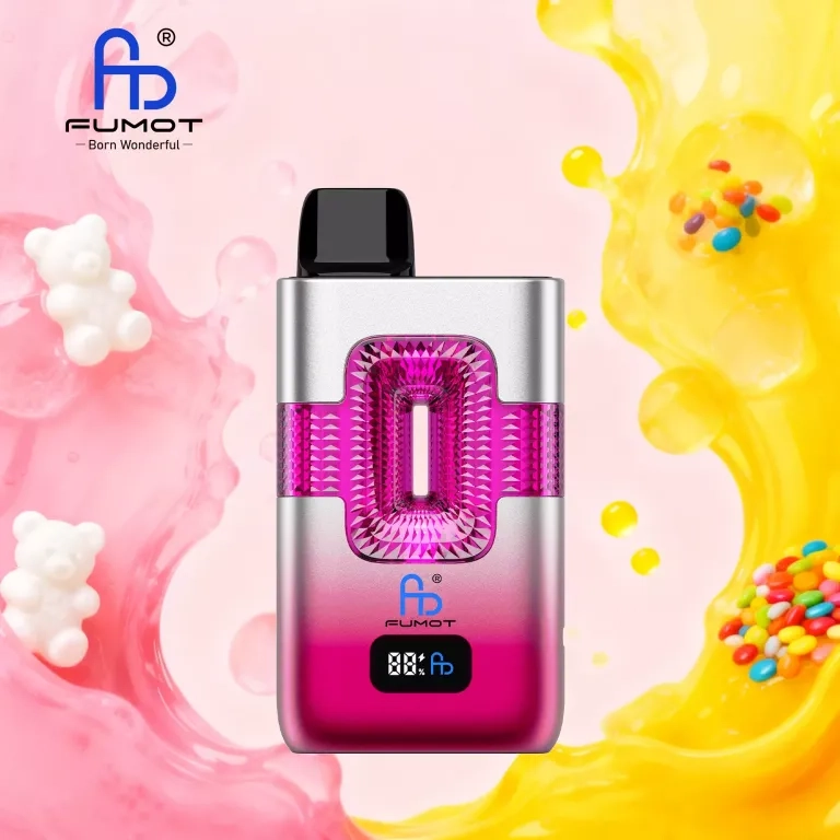 FUMOT ECO 2IN1 50K is a high-capacity rechargeable disposable vape Gummy Bear & Skittles
