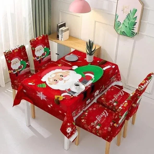 🎅Oferta świąteczna 50% zniżki na świąteczne obrusowe krzesło z ozdobą