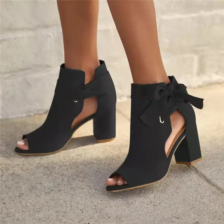 👠【36-42】2024 új, fűzős, vastag sarkú, nyitott orrú szandálok💖
