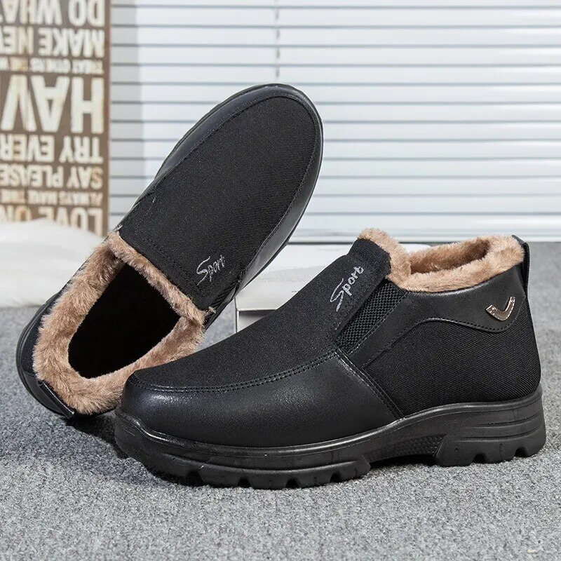 BOTAS DE INVERNO MASCULINAS IMPERMEÁVEIS QUENTES ANTIDERRAPANTES BOTAS DE NEVE CONFORTÁVEIS