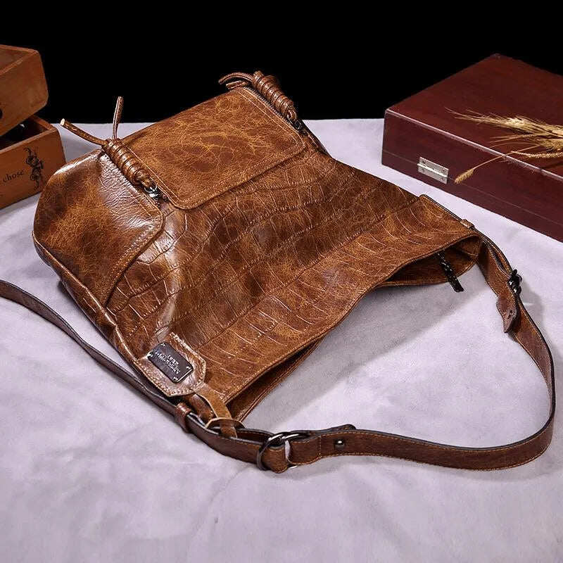 Bolsa feminina de um ombro com capacidade para ombros em estilo vintage