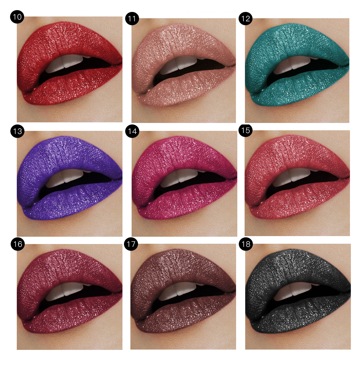 18-kolorowa diamentowa błyszcząca długotrwała szminka